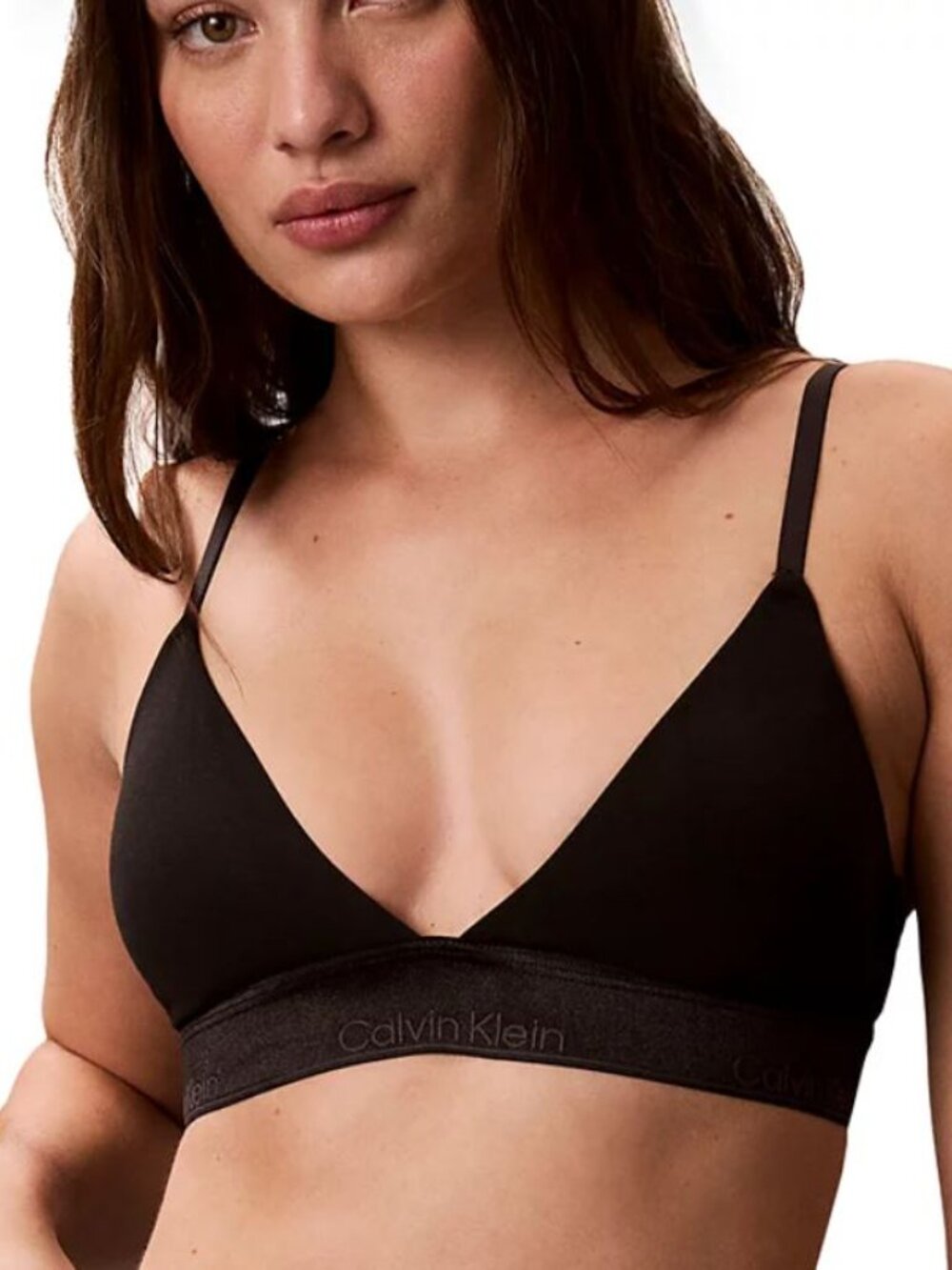 Calvin Klein Black Icon Cotton Modal Lightly Lined Triangle Bralette Size S